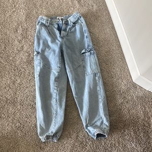 light blue cargo jeans